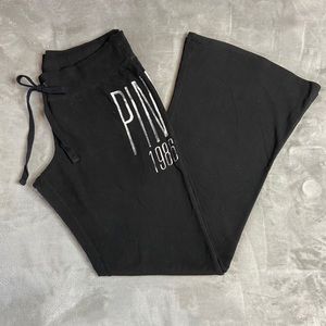 Pink Black Flare Sweatpants